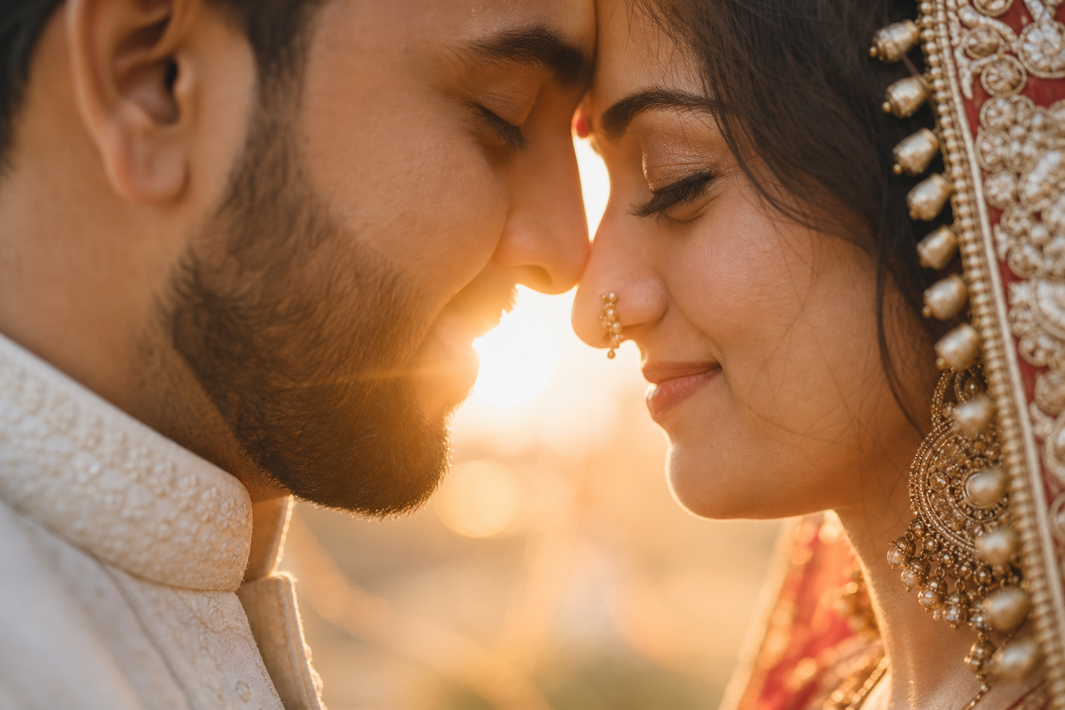 Wedding couple sharing a real moment